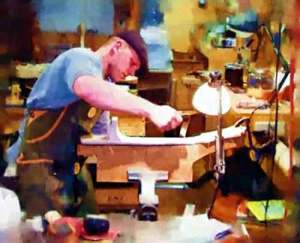 Tom Garvey in his workshop